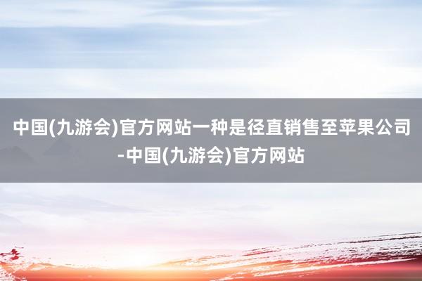 中国(九游会)官方网站一种是径直销售至苹果公司-中国(九游会)官方网站