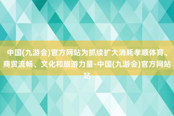 中国(九游会)官方网站为抓续扩大消耗孝顺体育、商贸流畅、文化和旅游力量-中国(九游会)官方网站