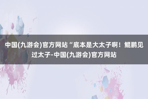 中国(九游会)官方网站“底本是大太子啊！鲲鹏见过太子-中国(九游会)官方网站