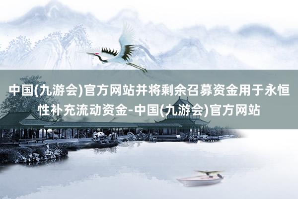 中国(九游会)官方网站并将剩余召募资金用于永恒性补充流动资金-中国(九游会)官方网站