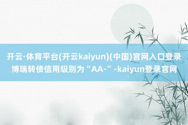 开云·体育平台(开云kaiyun)(中国)官网入口登录博瑞转债信用级别为“AA-”-kaiyun登录官网